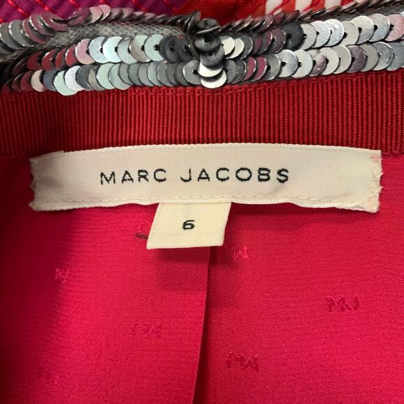 MARC JACOBS Size 6 Raspberry & Silver Floral Blazer - Picture 4 of 6
